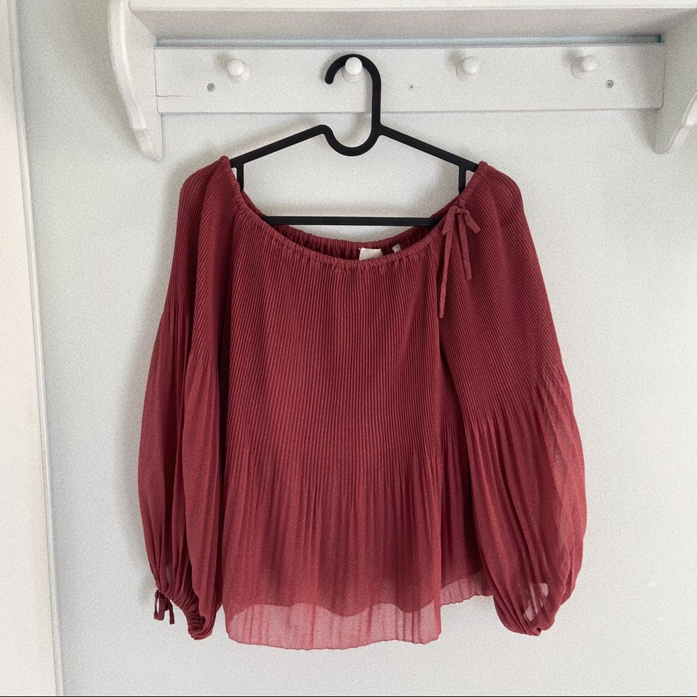 Wilfred Talence Off Shoulder Pleated Blouse